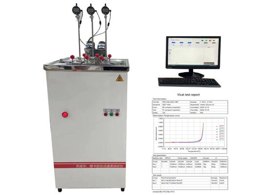 HDT VICAT Testing Machine for Thermal Deformation and Softening Point Measurement of Plastics Rubber and Nylon Materials